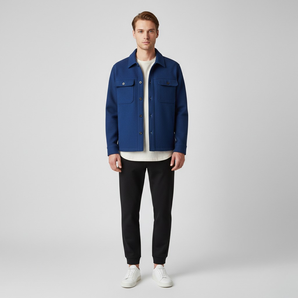 Veste chemise structurée en laine