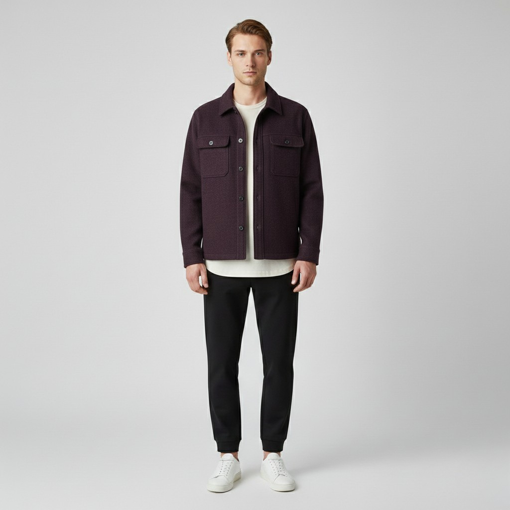 Veste chemise structurée en laine