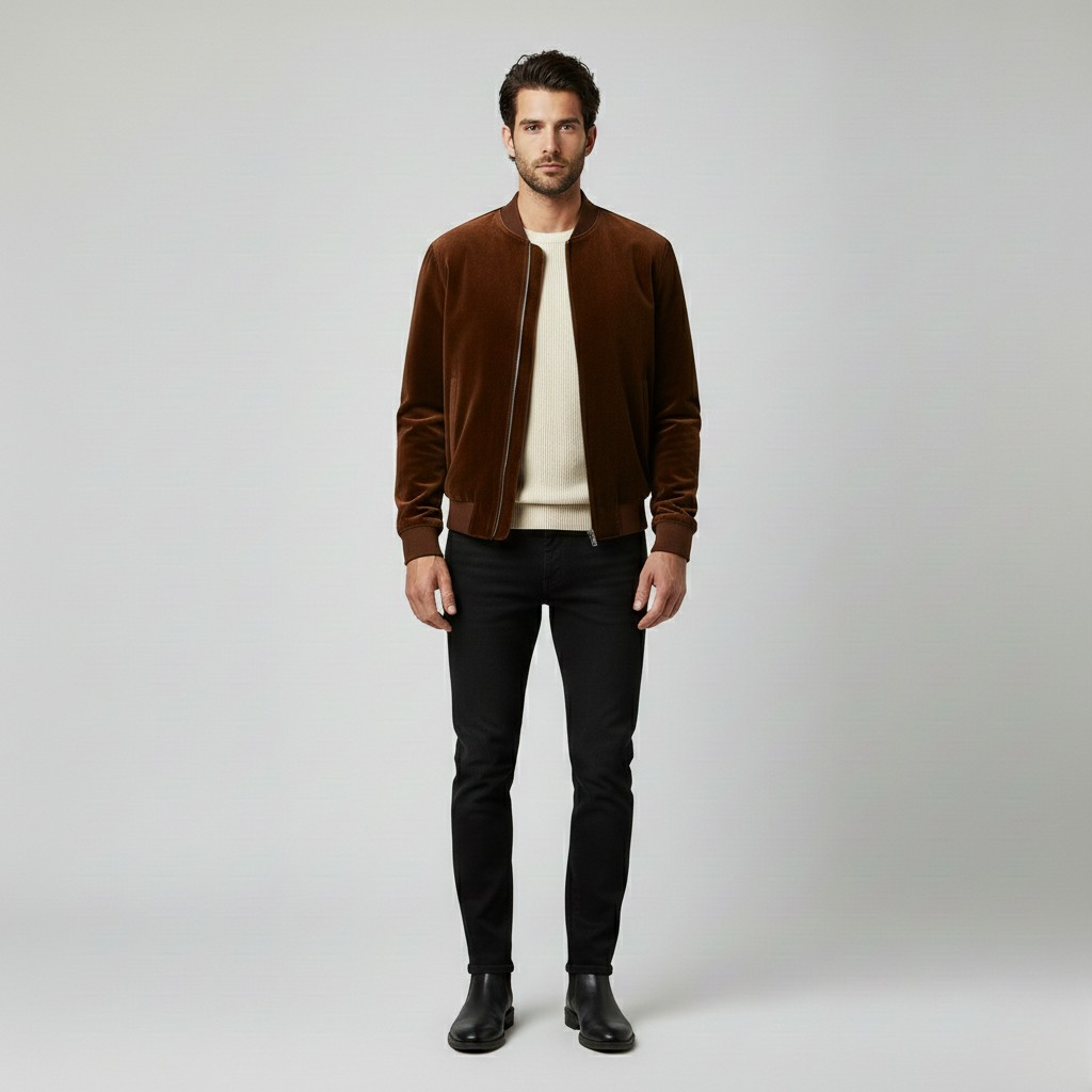 Blouson aviateur en daim