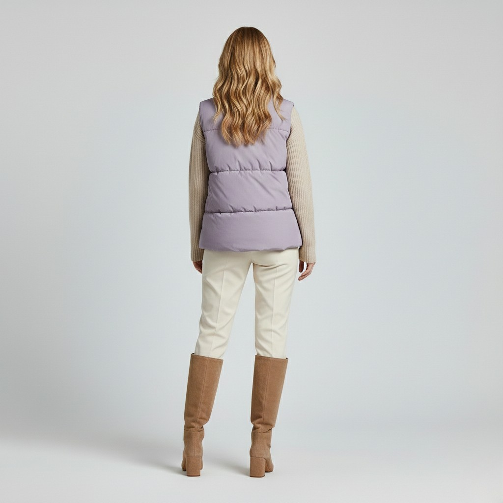 Asymmetrical Zip Puffer Vest