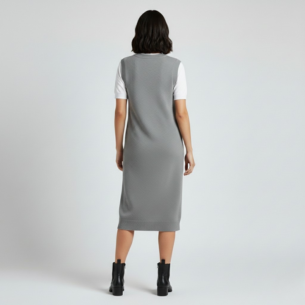 Robe midi sans manches en tricot