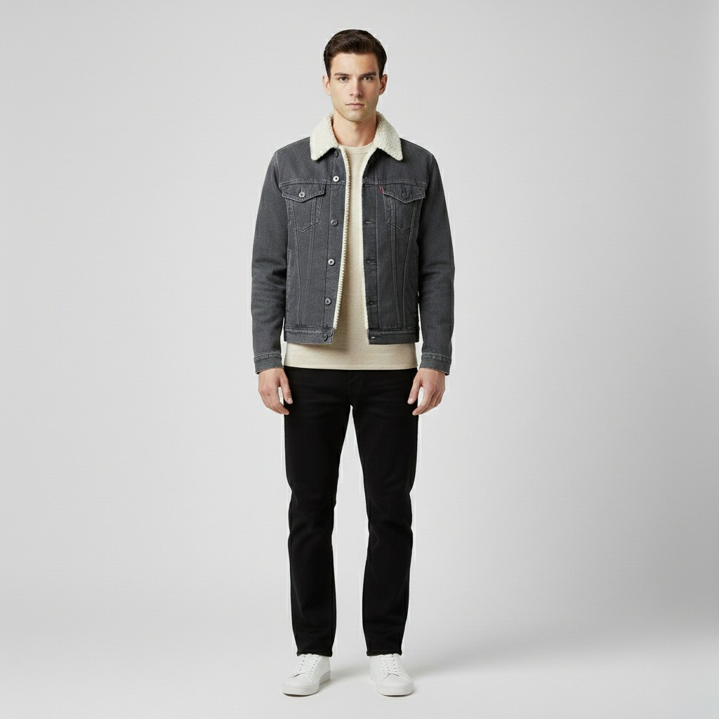 Veste trucker doublée sherpa