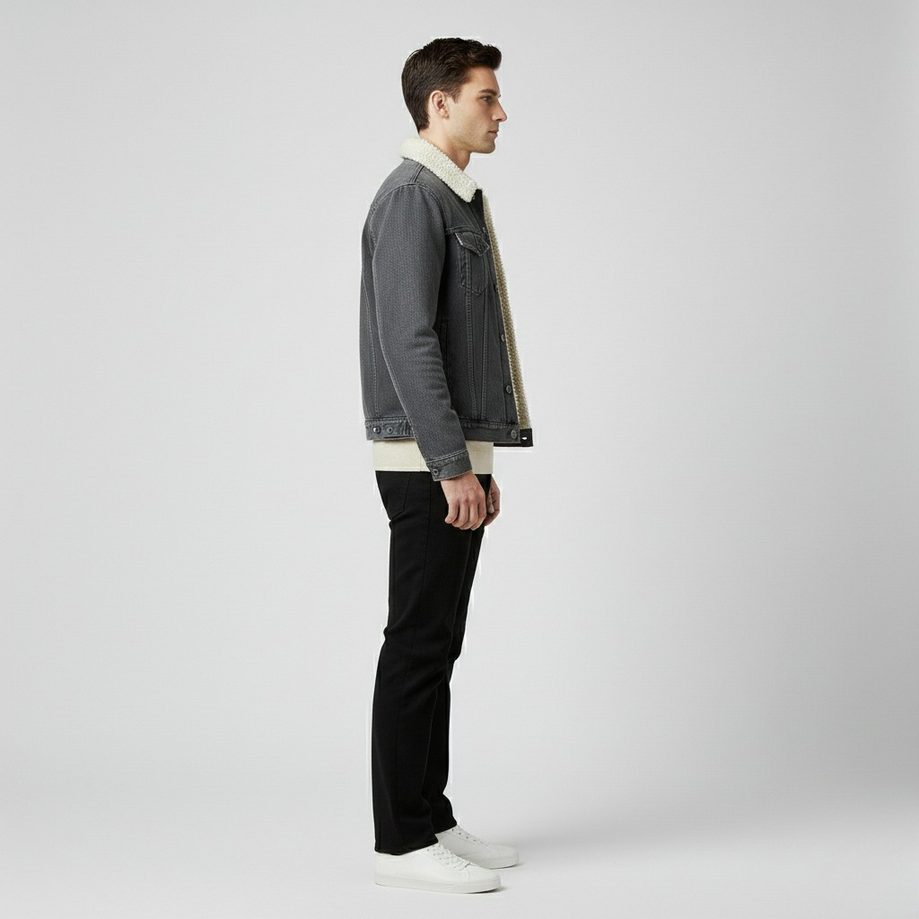 Veste trucker doublée sherpa