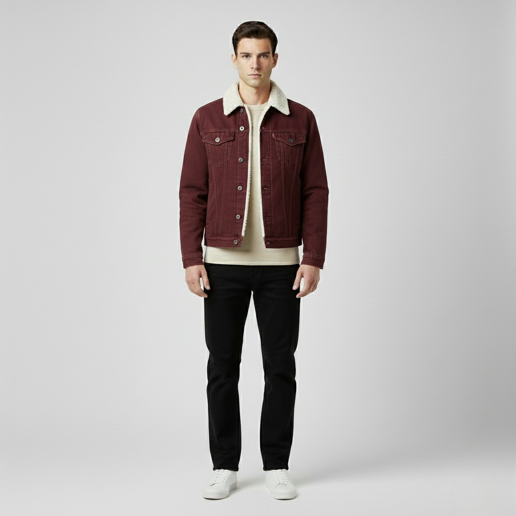 Veste trucker doublée sherpa