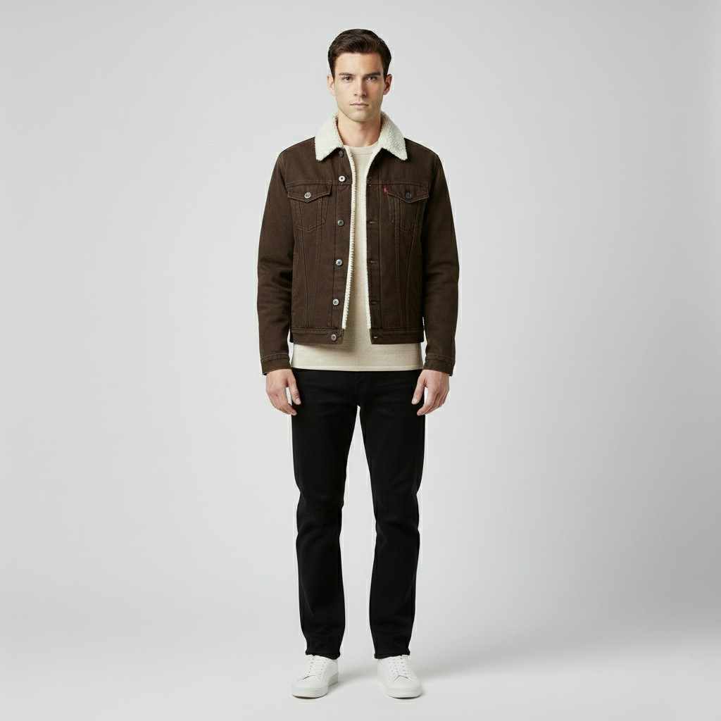 Veste trucker doublée sherpa